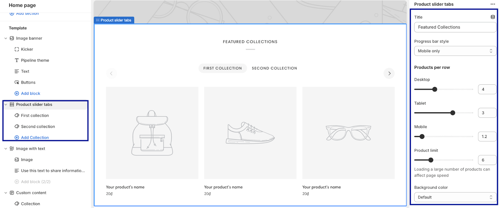 Product Slider Tabs